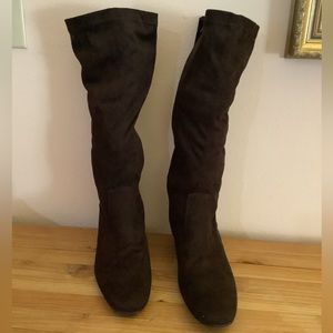 George Chocolate Brown Tan Suede Women's Tall Boots Size 10